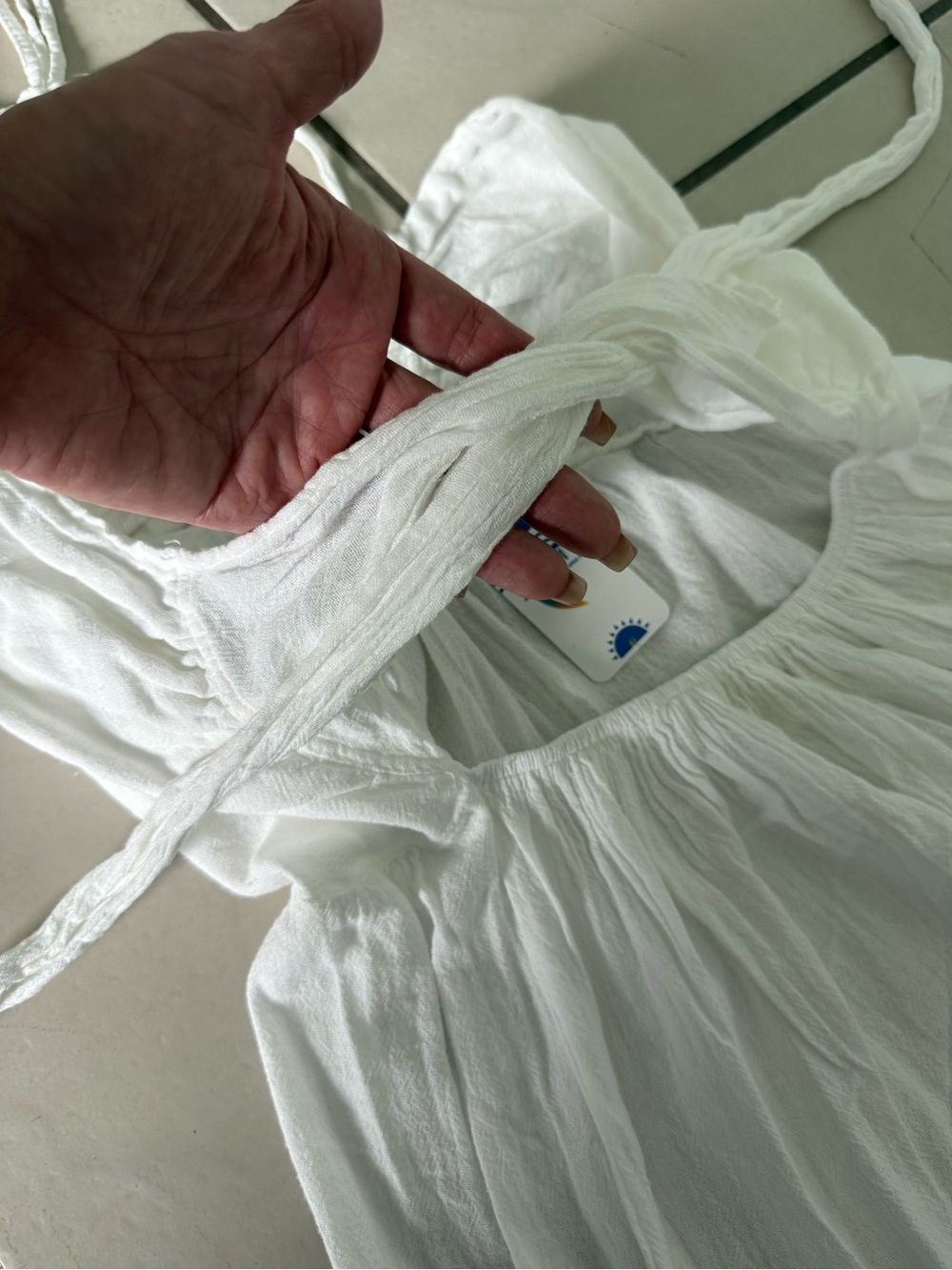 Seaspice resort wear White Halter Maxi Dress - Women's Summer Sundress Sz L NWT - Picture 5 of 7